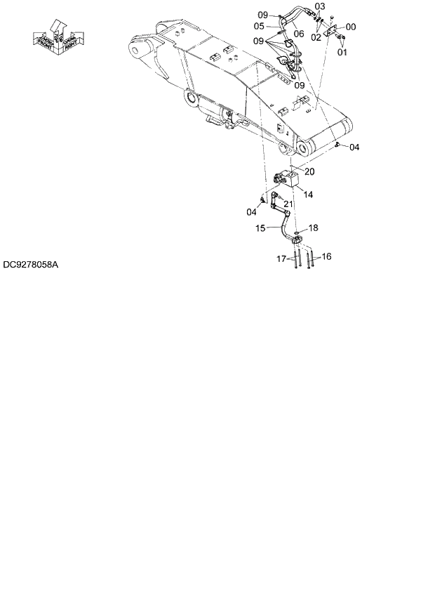 Схема запчастей Hitachi ZX140W-3 - 310 HOSE RUPTURE VALVE PIPING (POSITIONING)(2) ( CEB CED 002001-, CEA 020001-). 04 FRONT-END ATTACHMENTS(2P-BOOM)