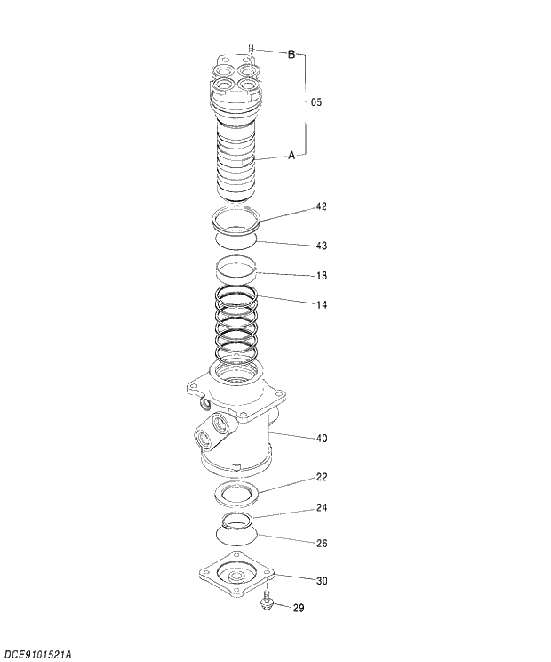 Схема запчастей Hitachi ZX280-5G - 001 JOINT;CENTER 04 JOINT;CENTER