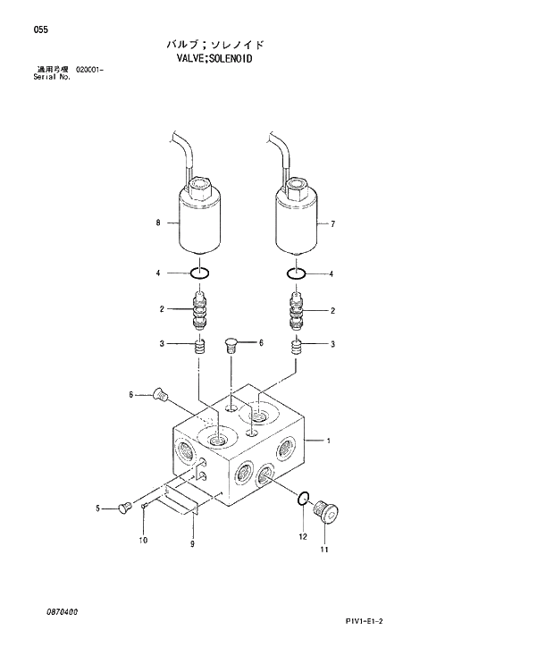 Схема запчастей Hitachi ZX240-3 - 055 VALVE;SOLENOID. 03 VALVE