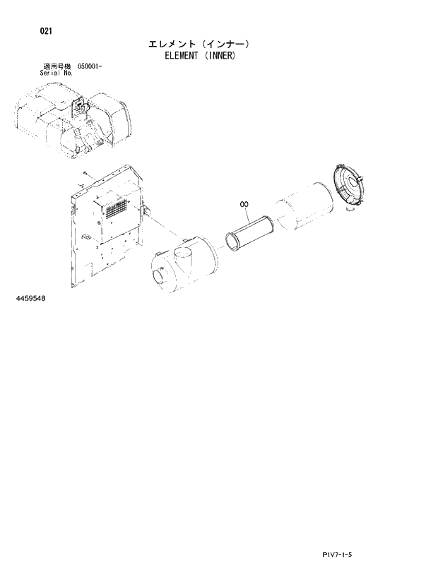 Схема запчастей Hitachi ZX350LCH-3 - 021 ELEMENT (INNER). 01 UPPERSTRUCTURE