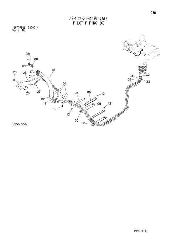 Схема запчастей Hitachi ZX330-3 - 078 PILOT PIPING (G). 01 UPPERSTRUCTURE