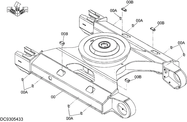 Схема запчастей Hitachi ZX330-5G - 001 TRACK FRAME 11 UNDERCARRIAGE
