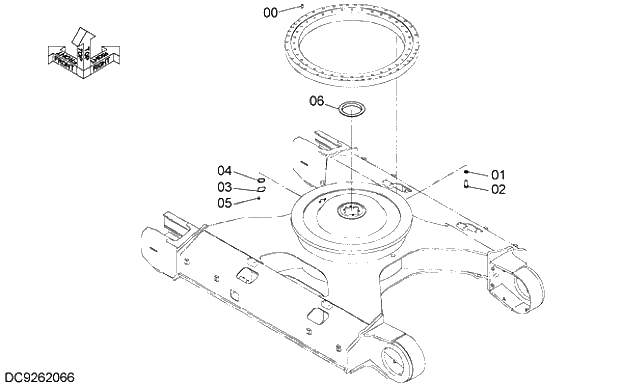 Схема запчастей Hitachi ZX350H-5G - 008 SWING BEARING PARTS 11 UNDERCARRIAGE