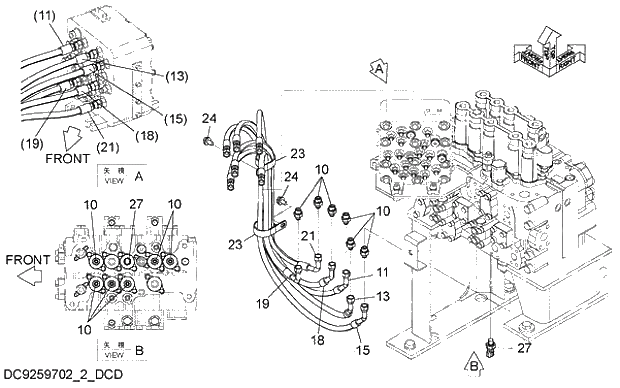 Схема запчастей Hitachi ZX280-5G - 006 PILOT PIPING (4-2) 06 HYDRAULIC PIPING (PILOT)