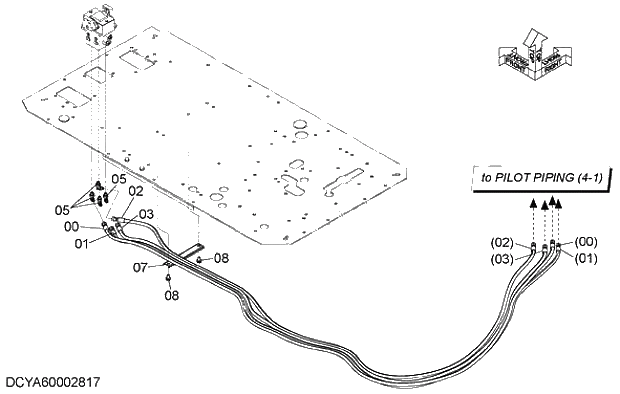 Схема запчастей Hitachi ZX280LC-5G - 007 PILOT PIPING (5) 06 HYDRAULIC PIPING (PILOT)