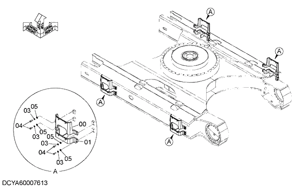 Схема запчастей Hitachi ZX470-5G - 007 TRACK SIDE STEP 13 UNDERCARRIAGE