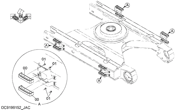 Схема запчастей Hitachi ZX470LCR-5G - 008 ADDITIONAL STEP 13 UNDERCARRIAGE