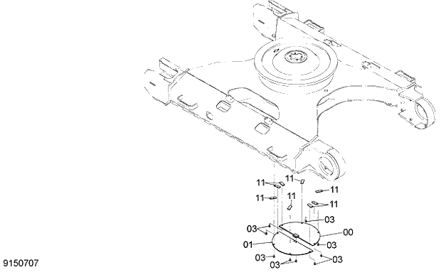 Схема запчастей Hitachi ZX470LC-5G - 009 TRACK UNDER COVER 13 UNDERCARRIAGE