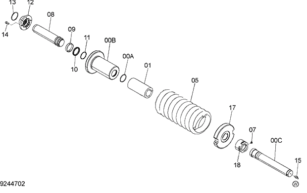 Схема запчастей Hitachi ZX470-5G - 013 ADJUSTER 13 UNDERCARRIAGE