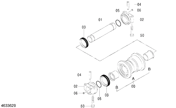 Схема запчастей Hitachi ZX470LC-5G - 015 LOWER ROLLER 13 UNDERCARRIAGE