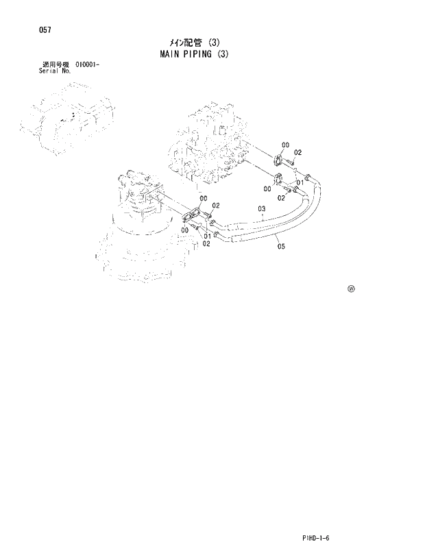 Схема запчастей Hitachi ZX240LCK - 057 MAIN PIPING 3. UPPERSTRUCTURE