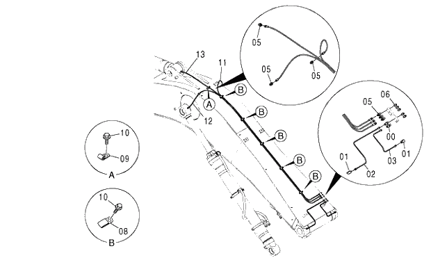 Схема запчастей Hitachi ZX330LC-3G - 013 LUBRICATE PIPING 03 FRONT-END ATTACHMENTS