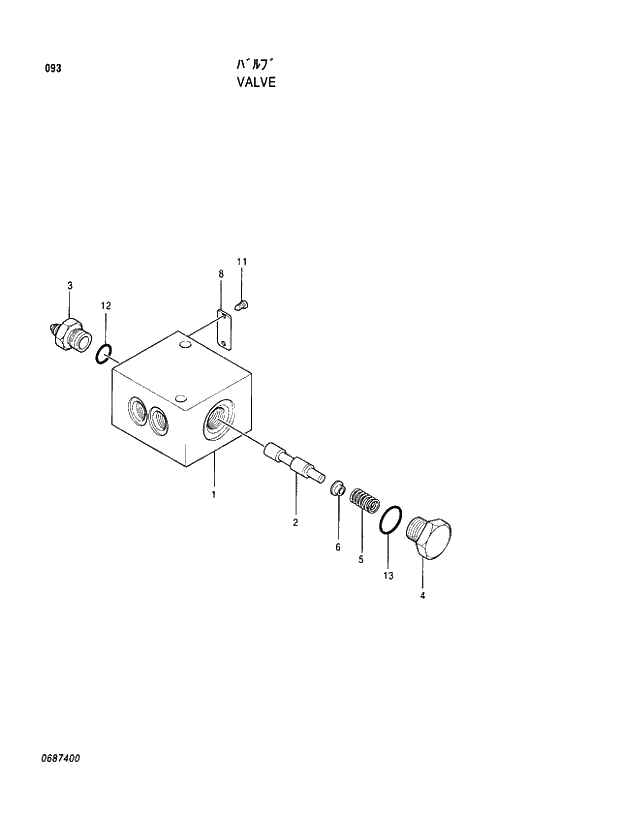 Схема запчастей Hitachi EX100M-5 - 093 VALVE VALVE