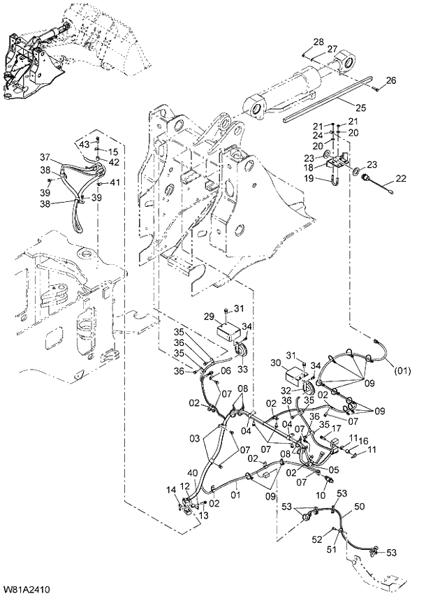 Схема запчастей Hitachi ZW250 - 123_ELECTRICAL PARTS(FRONT) (000101-004999, 005101-). 05 ELECTRICAL SYSTEM