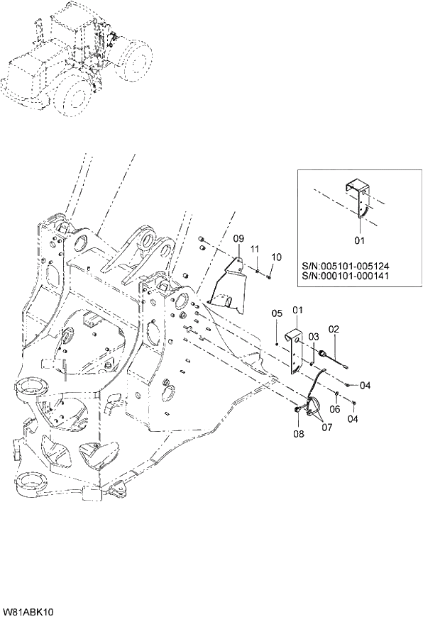 Схема запчастей Hitachi ZW250 - 135_LIFT ARM KICK OUT SYSTEM(BK) (000101-004999, 005101-). 05 ELECTRICAL SYSTEM