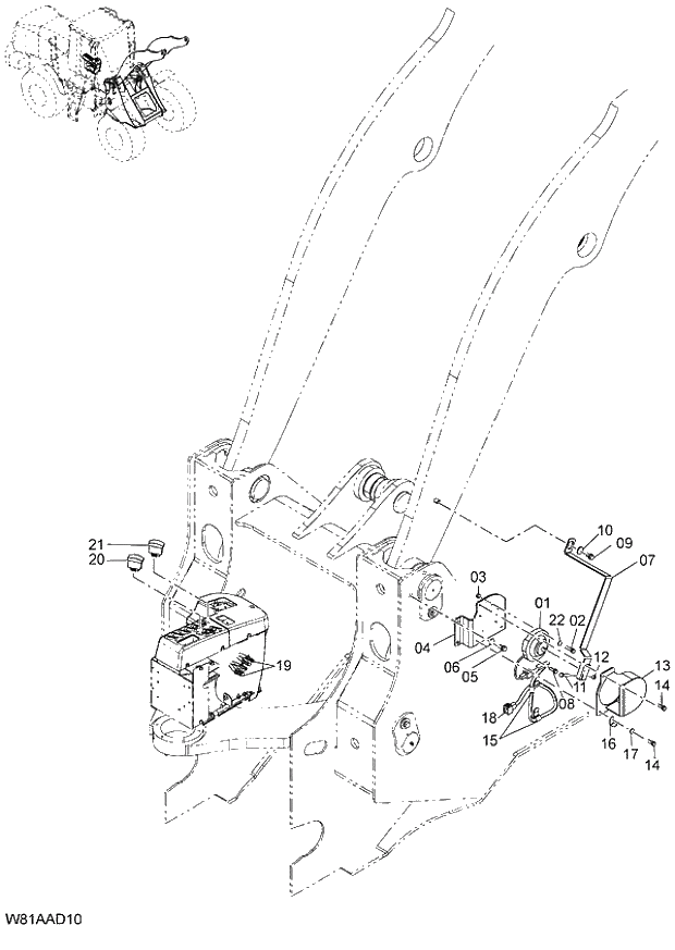 Схема запчастей Hitachi ZW250 - 136_LIFT ARM AUTO LEVELER SYSTEM(ADH) (000101-004999, 005101-). 05 ELECTRICAL SYSTEM