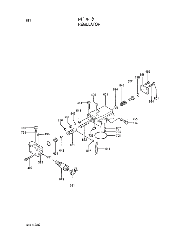 Схема запчастей Hitachi EX450H-5 - 011 REGULATOR 01 PUMP