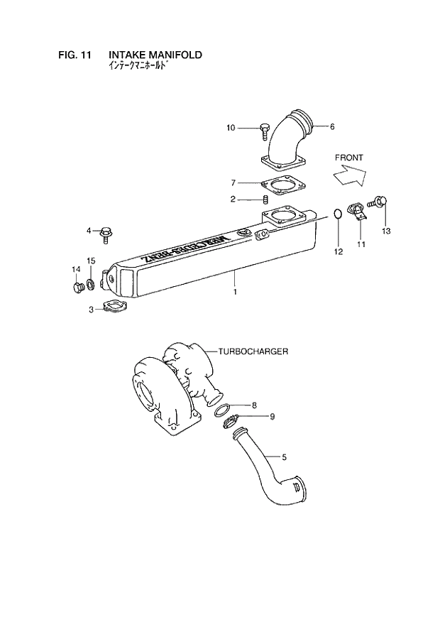 Схема запчастей Hitachi ZW310A - 011 INTAKE MANIFOLD. 01 INLET &amp; EXHAUST SYSTEM