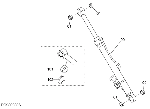 Схема запчастей Hitachi ZX280LC-5G - 022 BOOM CYLINDER (R) 12 FRONT-END ATTACHMENTS