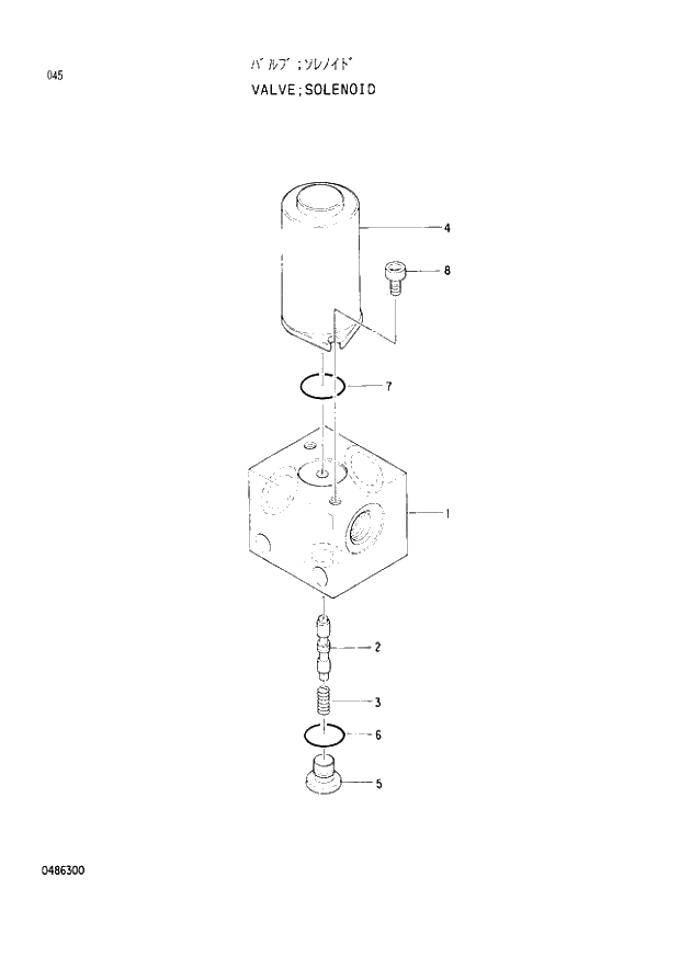 Схема запчастей Hitachi EX60-3 - 045 SOLENOID VALVE (040001 -). 03 VALVE