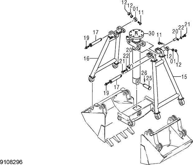 Схема запчастей Hitachi ZX210H-5G - 024 CLAMSHELL BUCKET (2) 12 FRONT-END ATTACHMENTS