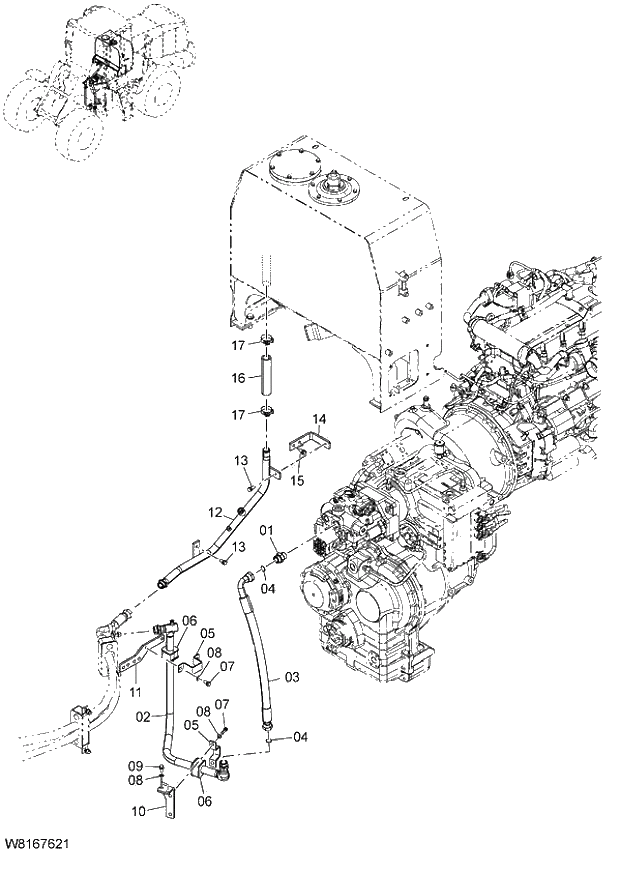 Схема запчастей Hitachi ZW220 - 161_MAIN PIPING(2) (000345-004999, 006123-007999, 008149-). 06 HYDRAULIC SYSTEM