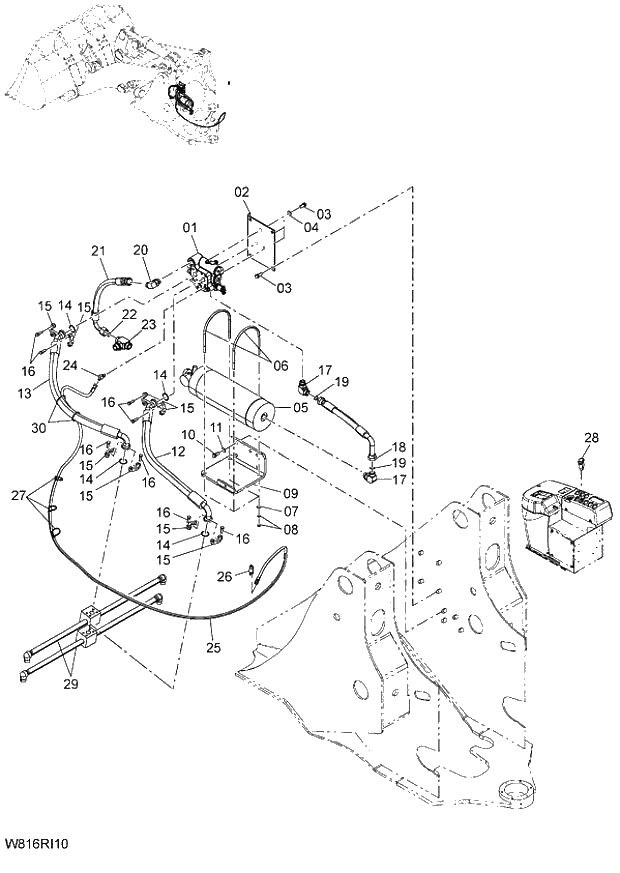 Схема запчастей Hitachi ZW220 - 169_RIDE CONTROL(RID) (000101-004999, 005101-). 06 HYDRAULIC SYSTEM