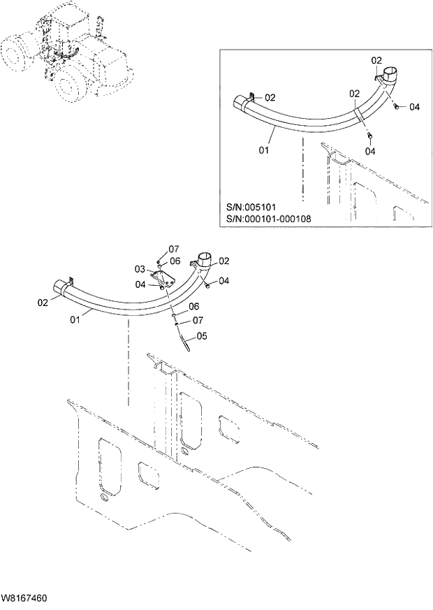 Схема запчастей Hitachi ZW220 - 176_PILOT PIPING(6) (000101-004999, 005101-). 06 HYDRAULIC SYSTEM