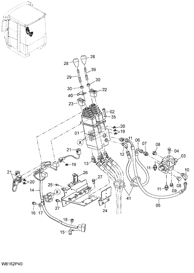 Схема запчастей Hitachi ZW220 - 180_PILOT PIPING(2 SPOOL) 6CG,HCG,HEG,HXG (2PL003) (006212-007999, 008326-). 06 HYDRAULIC SYSTEM