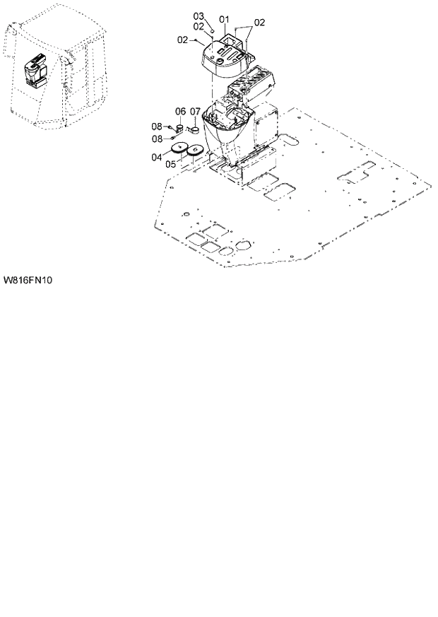 Схема запчастей Hitachi ZW220 - 191_PILOT VALVE COVER(2 FINGER LEVER)(2-SPOOL)(FN2) (000101-004999, 005101-). 06 HYDRAULIC SYSTEM