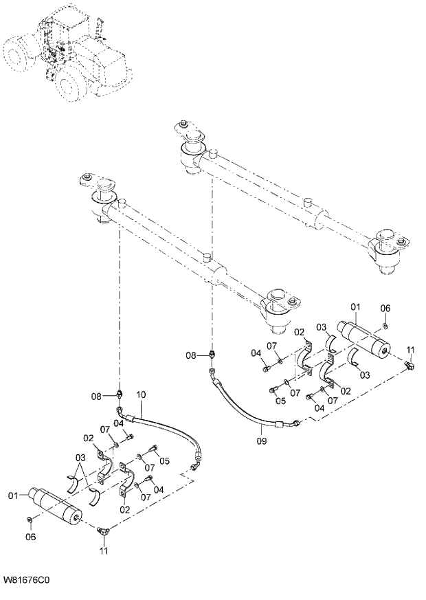 Схема запчастей Hitachi ZW220 - 200_STEERING PARTS(ACCUMULATOR)(1) (000101-004999, 005101-). 06 HYDRAULIC SYSTEM