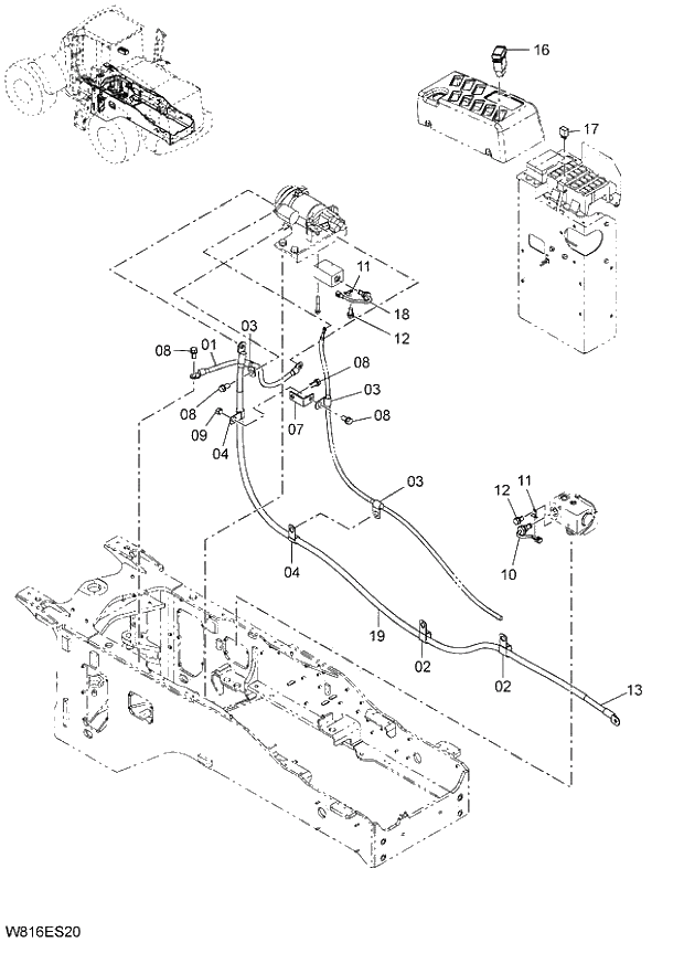 Схема запчастей Hitachi ZW220 - 209_EMERGENCY STEERING(1-2)(ES) (000101-004999, 005101-). 06 HYDRAULIC SYSTEM