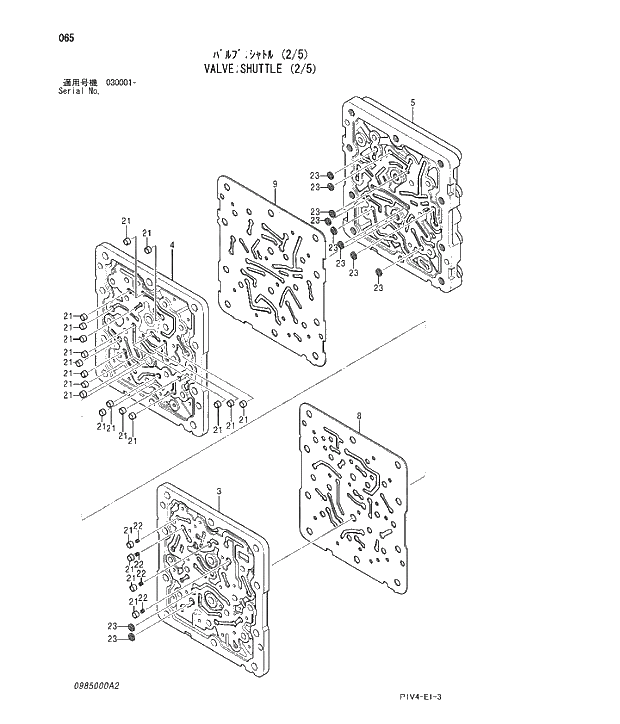 Схема запчастей Hitachi ZX280LC-3 - 065 VALVE;SHUTTLE (2;5). 03 VALVE