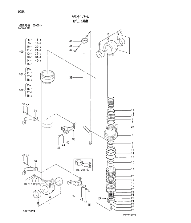 Схема запчастей Hitachi ZX280LC-3 - 095 CYL.;ARM. 05 CYLINDER