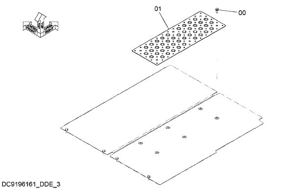 Схема запчастей Hitachi ZX350K-5G - 011 ANTI SLIP COVER (2)(WITH PRE-CREANER) 01 FRAME, COVER