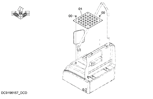 Схема запчастей Hitachi ZX350K-5G - 024 ANTI SLIP COVER (TOOL BOX) 01 FRAME, COVER