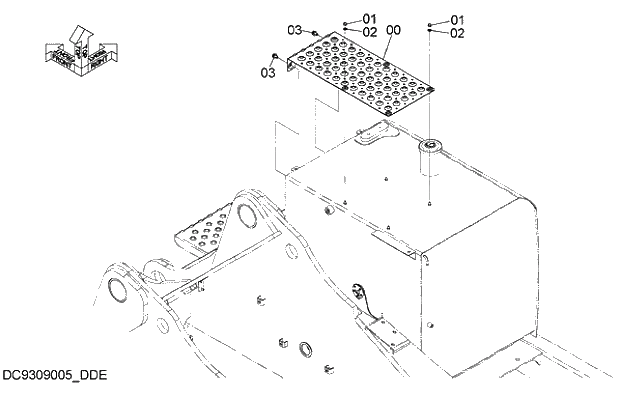 Схема запчастей Hitachi ZX330LC-5G - 025 ANTI SLIP COVER (FUEL TANK) 01 FRAME, COVER
