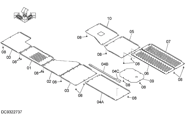 Схема запчастей Hitachi ZX350LCK-5G - 028 UNDER COVER 01 FRAME, COVER