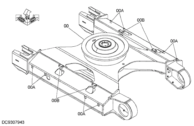 Схема запчастей Hitachi ZX280-5G - 001 TRACK FRAME 11 UNDERCARRIAGE