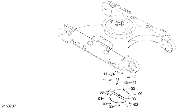 Схема запчастей Hitachi ZX280-5G - 006 TRACK UNDER COVER 11 UNDERCARRIAGE