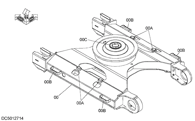 Схема запчастей Hitachi ZX240LC-5G - 001 TRACK FRAME 11 UNDERCARRIAGE