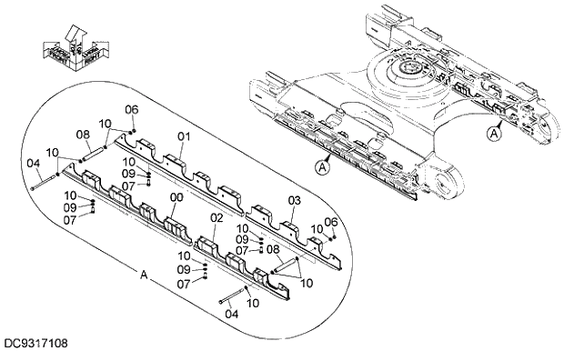 Схема запчастей Hitachi ZX250H-5G - 003 FULL-LENGTH TRACK GUARD 11 UNDERCARRIAGE