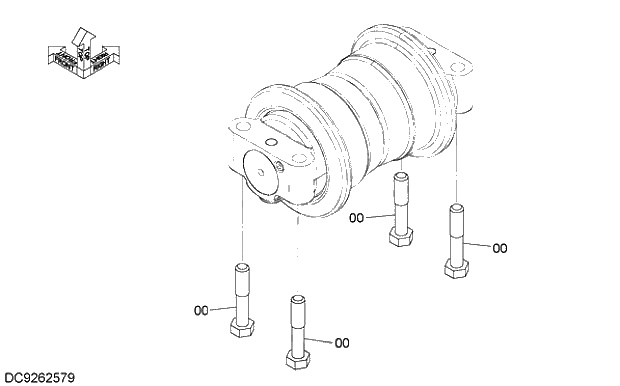 Схема запчастей Hitachi ZX250LCH-5G - 014 LOWER ROLLER SUPPORT 11 UNDERCARRIAGE