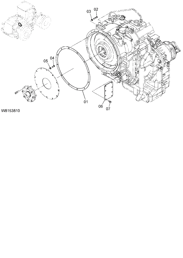 Схема запчастей Hitachi ZW180 - 020 TORQUE CONVERTER (000101-004999, 005101-). 02 POWER TRAIN