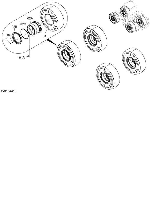 Схема запчастей Hitachi ZW180 - 025 TIRE (6CF,HCF,HEF,HLF) (005101-). 02 POWER TRAIN