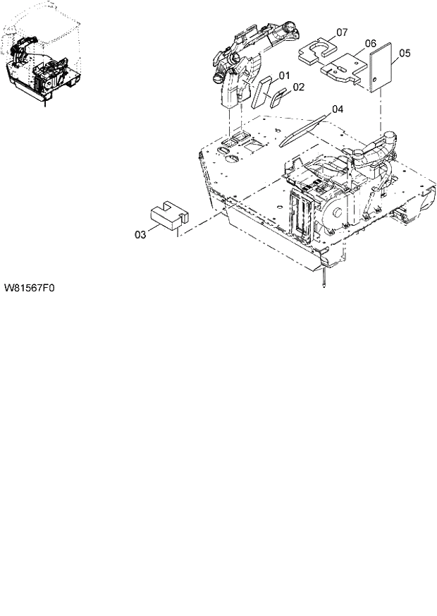 Схема запчастей Hitachi ZW180 - 076 CAB (MAT) (000101-004999, 005101-). 04 CAB