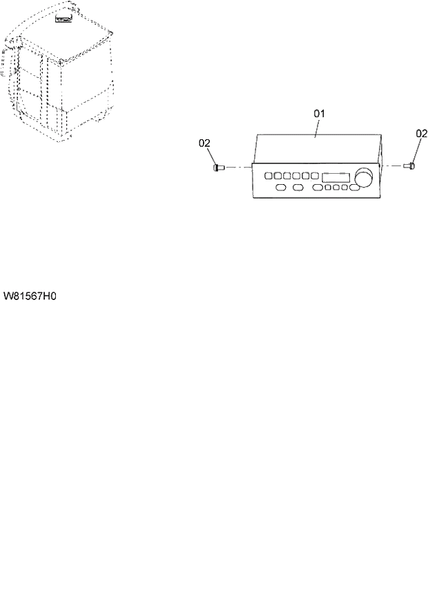 Схема запчастей Hitachi ZW180 - 078 RADIO (JAPAN) (6CF,HCF) (CRD001) (005101-007999). 04 CAB