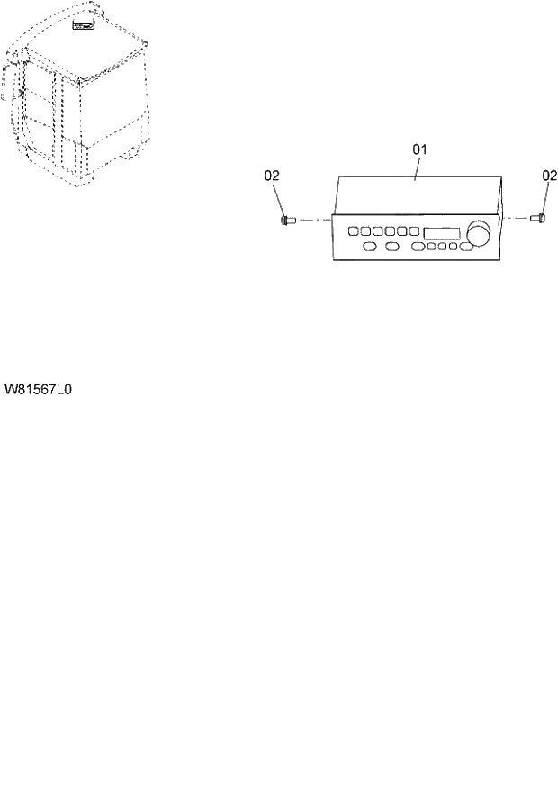 Схема запчастей Hitachi ZW180 - 081 RADIO (NORTH AMERICA) (6CF,H3F,HEF,HLF,HPF) (CRD003) (000101-004999, 005101-). 04 CAB