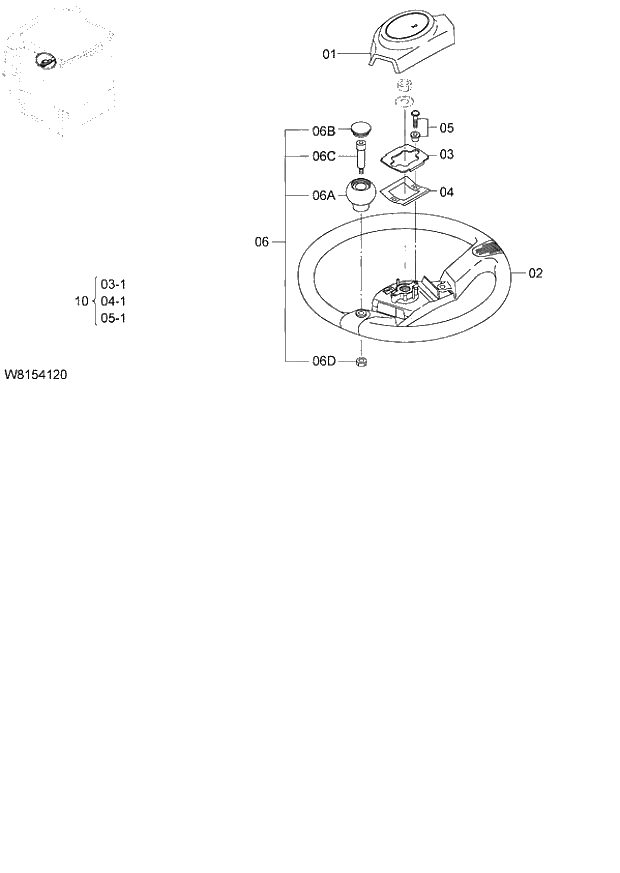 Схема запчастей Hitachi ZW180 - 091 STEERING WHEEL (DL009,DL010) (000101-004999, 005101-). 04 CAB