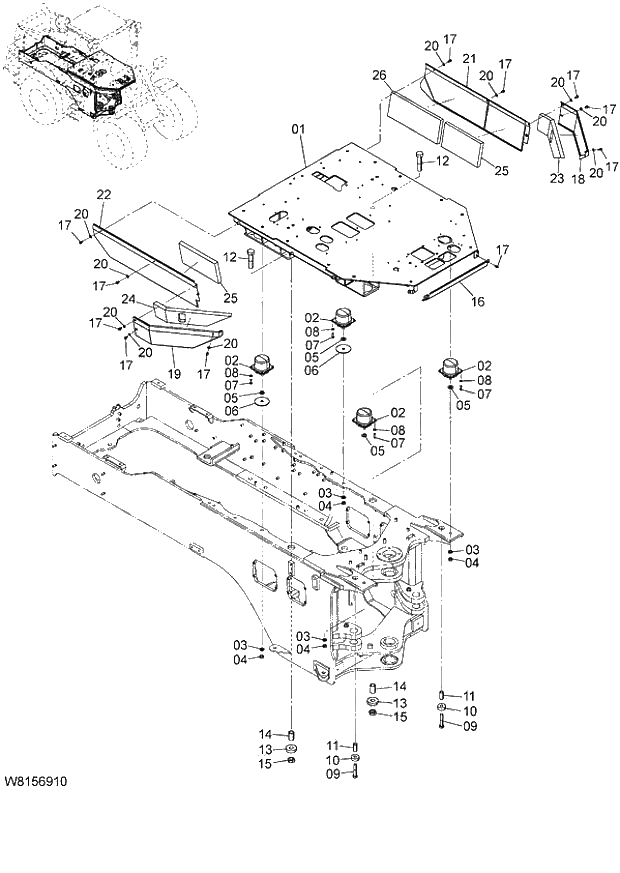 Схема запчастей Hitachi ZW180 - 113 COCKPIT (000101-004999, 005101-). 04 CAB